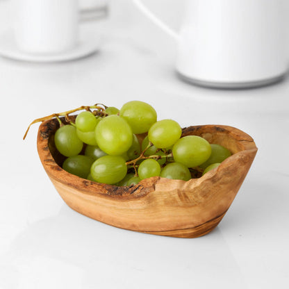 Handmade Olive Wood Dipping Dish: Rustic Appetizer Bowl